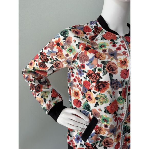 Xhilaration Girls Satin Floral Bomber Jacket size XL 14/16 - Picture 6 of 8